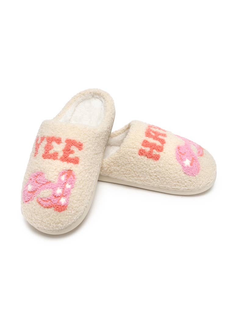 Pantuflas de interior y exterior - Vaquera del Oeste - "Yee Haw"