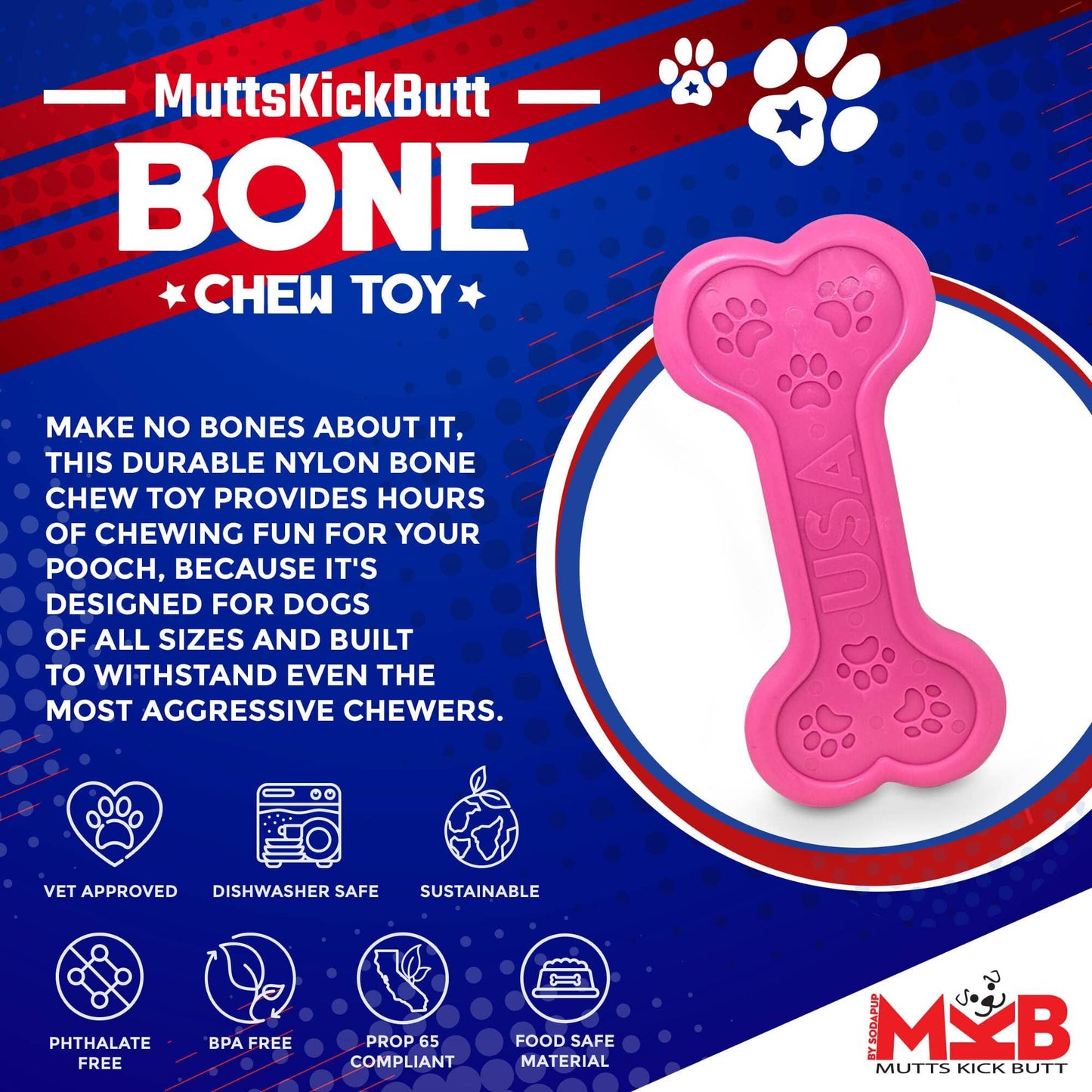 Bone Ultra Durable Nylon Dog Chew Toy