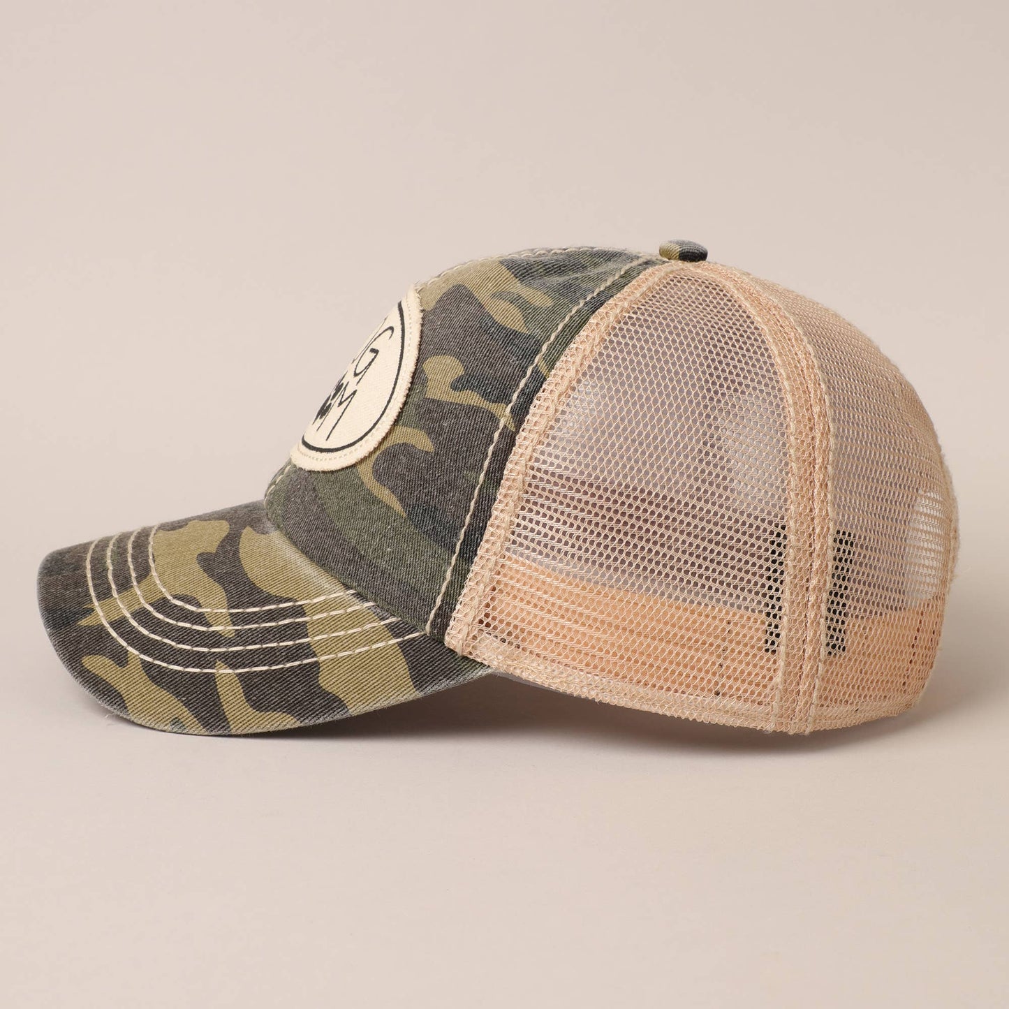Gorra de béisbol con parche de lona y malla en la parte trasera para mamá de perro
