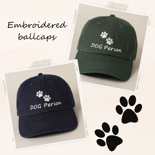 "Dog Person" Embroidered Cotton Baseball Cap