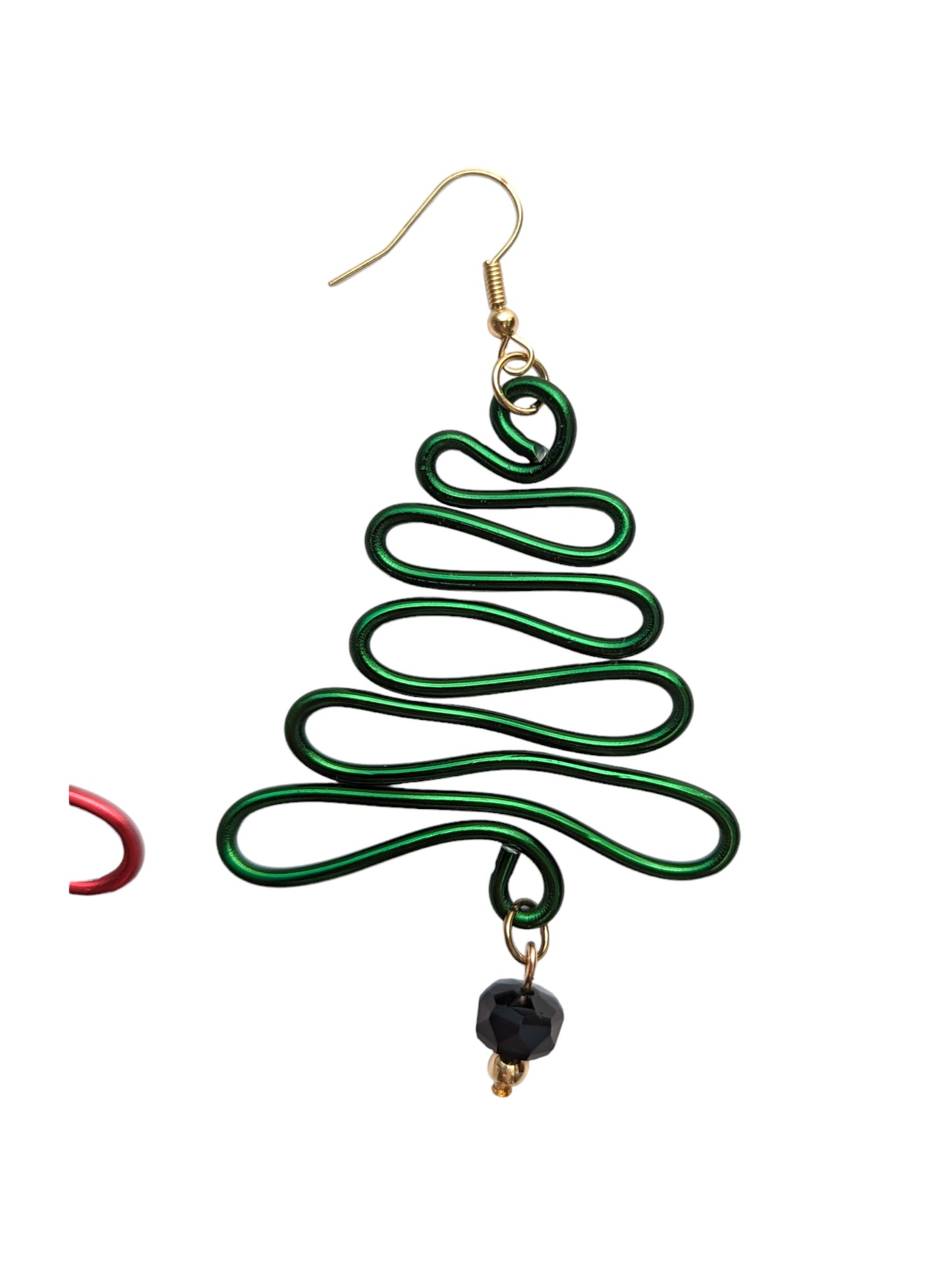 Mismatched Red & Green Christmas Trees Statement Earrings