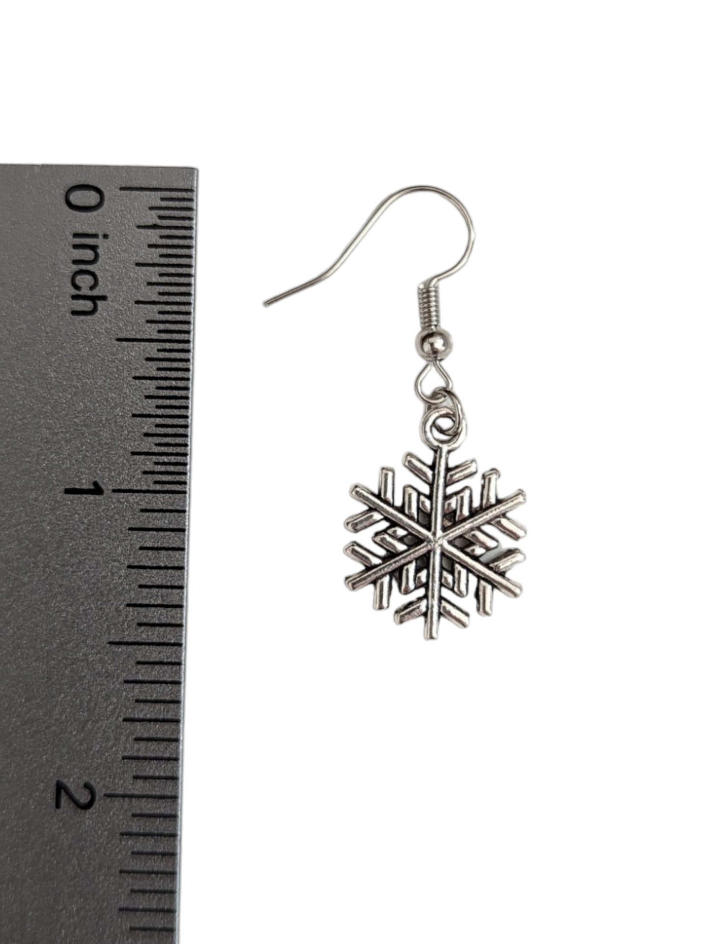 Pendientes colgantes de copo de nieve de plata