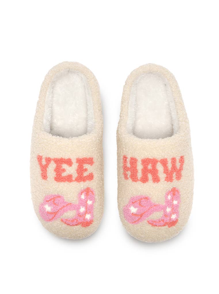 Pantuflas de interior y exterior - Vaquera del Oeste - "Yee Haw"