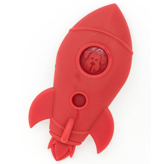Spotnik Durable Nylon Rocket Ship Chew Toy - Red
