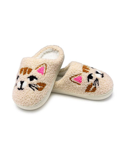 Pantuflas para niños - Interior/Exterior - Caras de gatito - Crema