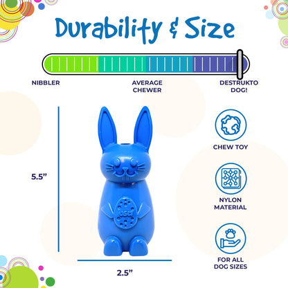 Durable Nylon Bunny Chew Toy and Enrichment Toy for Aggressi