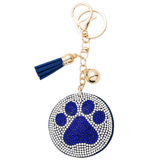 Blue Dog Paw Imprint Bag Charm/Keychain