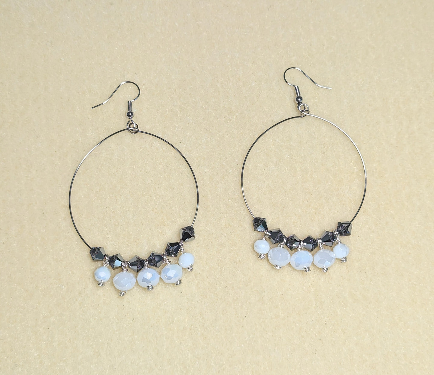 "Classy Crystals" Large Hoop Dangle Earrings