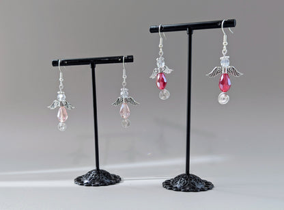 "Just Call Me Angel" Collection - Pink or Red Spiral Angels Earrings