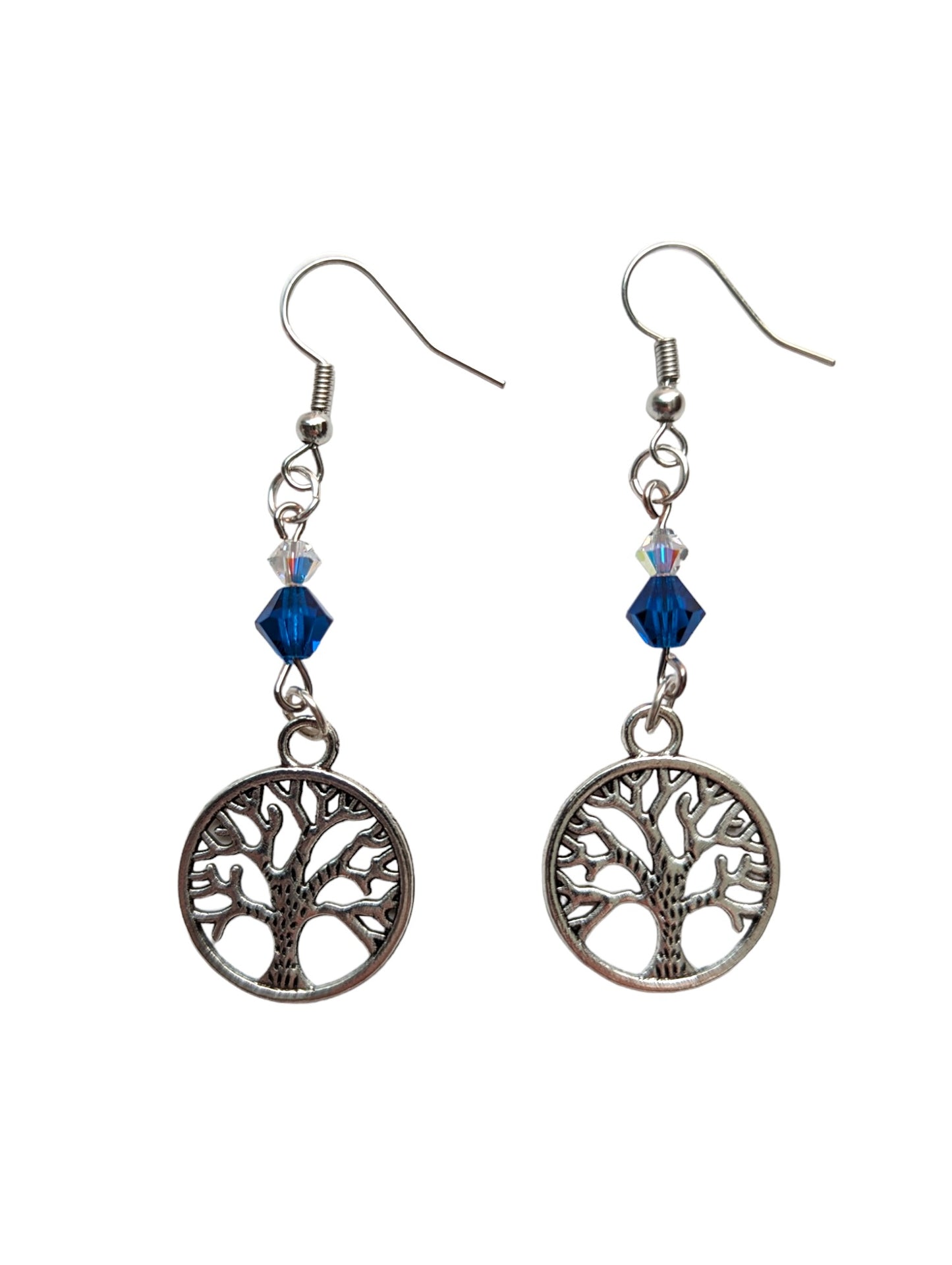 Tree of Life Charm with Blue & Clear Swarovski® Crystals