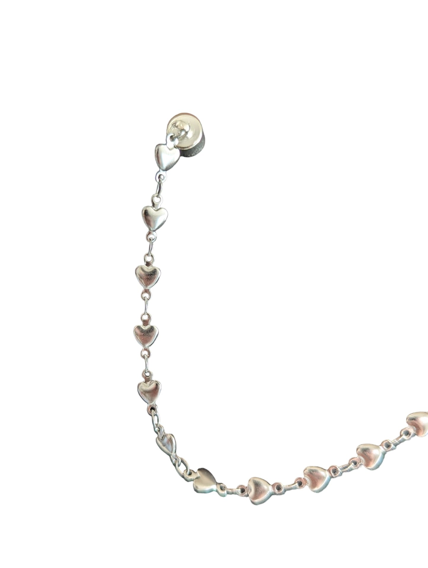 Stainless Steel Heart Chain Bracelet with Easy-Off/On Magnetic Closure