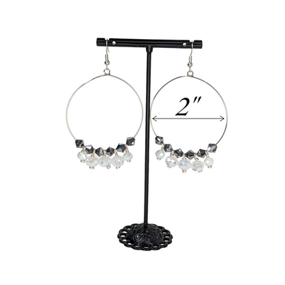 "Classy Crystals" Large Hoop Dangle Earrings