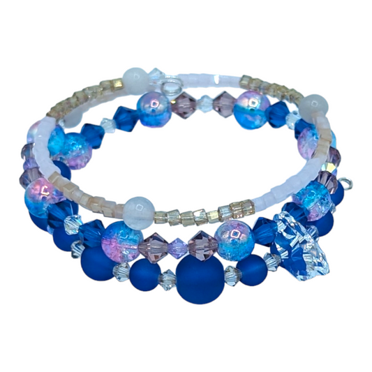 Memory Wire Bracelet with Swarovski® Heart Focal Crystal