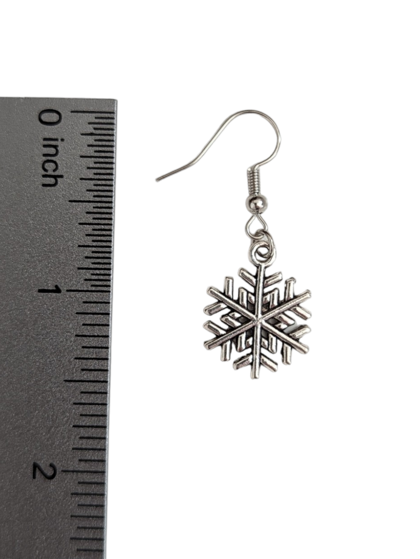 Silver Snowflake Drop Earrings