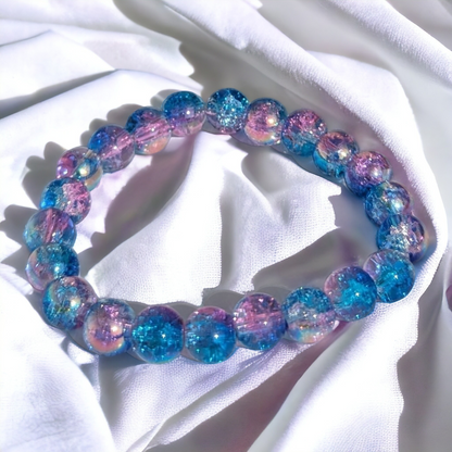 3-Piece Pink-Blue Stretch Bracelet Set