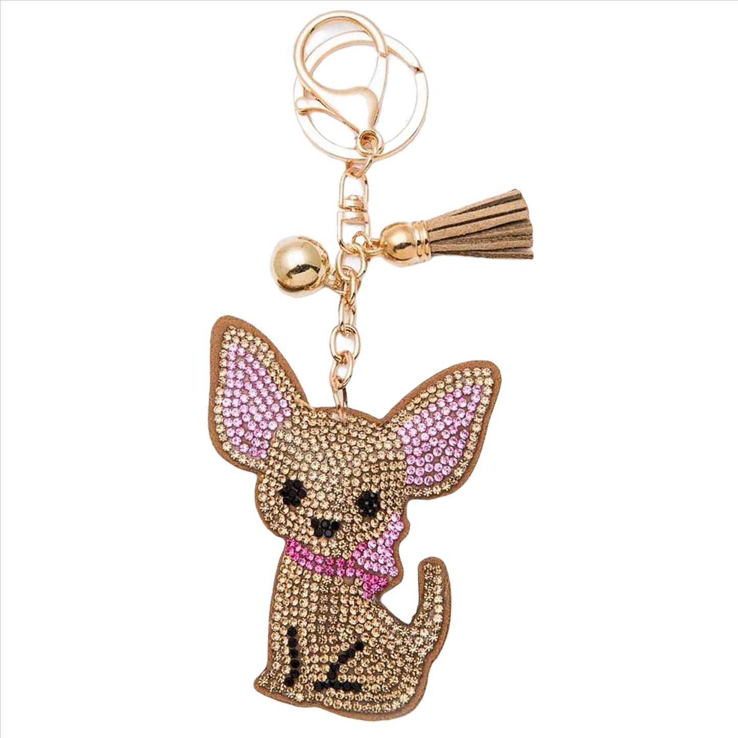 Tan & Pink Chihuahua Bag Charm/Keychain