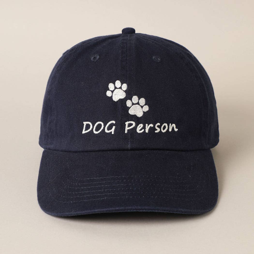 "Dog Person" Embroidered Cotton Baseball Cap