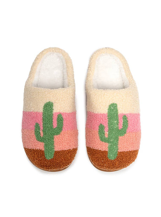 Indoor / Outdoor Slippers - Cactus in a Desert Scene