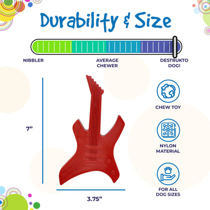 Electric Guitar Ultra Durable Nylon Dog Chew Toy for Aggressive Chewers