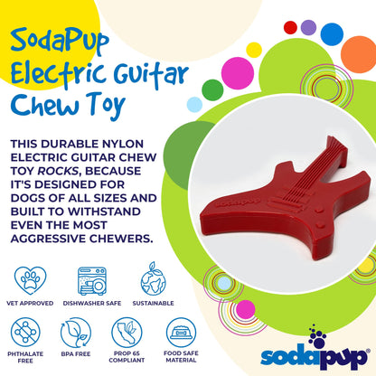 Electric Guitar Ultra Durable Nylon Dog Chew Toy for Aggressive Chewers