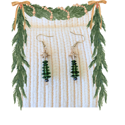 The "O Tannenbaum" Collection Earrings - Extra Tall Trees in Your Choice of Red or Green