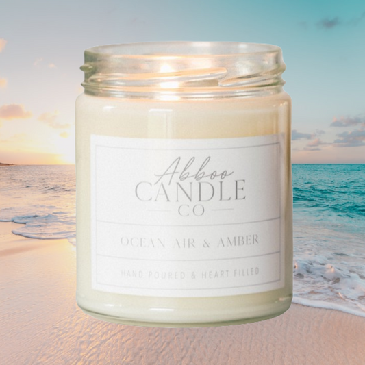 Ocean Air & Amber Single Wick Soy Candle