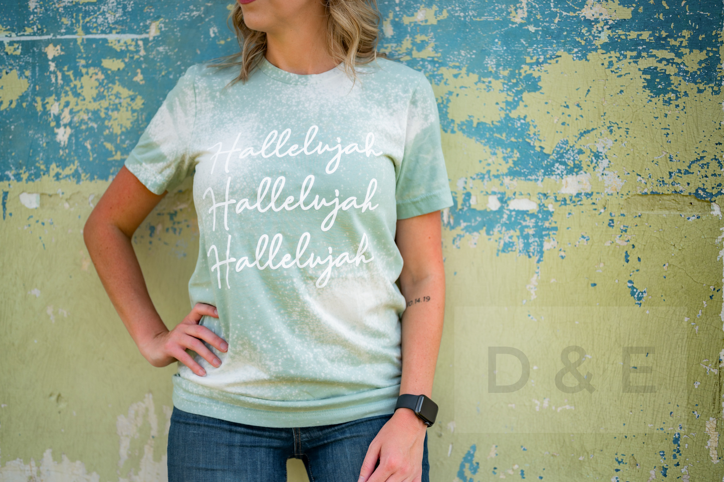 "Hallelujah" Bleached Graphic Tee