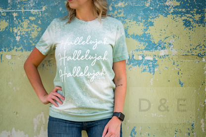 "Hallelujah" Bleached Graphic Tee